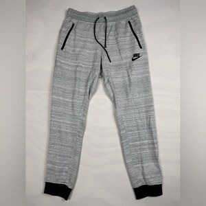 Men’s Nike Sportswear AV15 Jogger Knit Sweat Pants Gray Heather White Black sz L